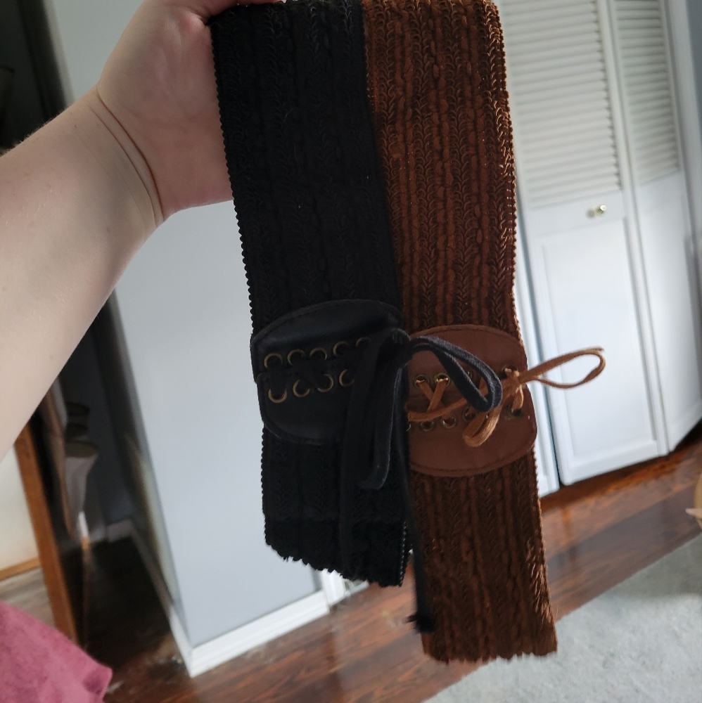 Brown and Black Elastic Corset Belts